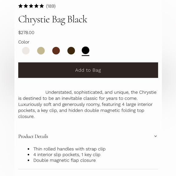 Elegant Black Leather Shoulder Bag - Picture 4 of 5